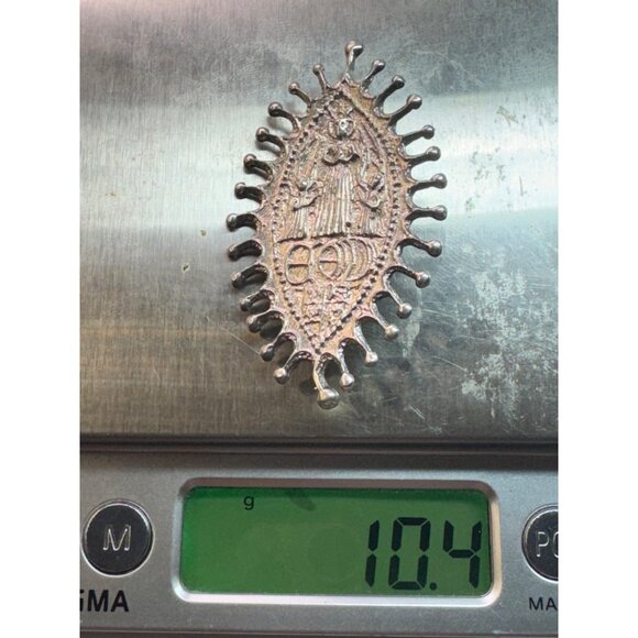 Estate Vintage Sterling Silver 925 Medieval Religious Brooch Pin 10.4g Unique - Picture 8 of 8